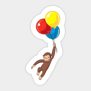 Curious George Fly With Bubble Sticker